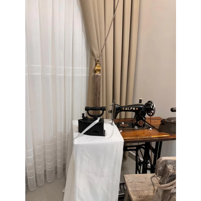 NIVEMESHOME ROMA LINO 1/3 TROPPI PIEGHE BEIGE TELA FONESTRA APM