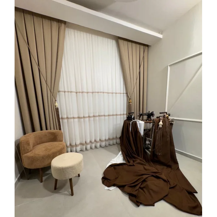 NIVEMESHOME ROMA LINO 1/3 TROPPI PIEGHE BEIGE TELA FONESTRA APM