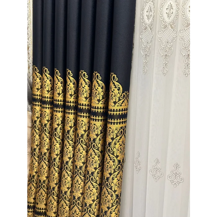 NİVEMESHOME SİDE FT632057 V- 503 LACİVERT 1/3 SIK PİLELİ FON PERDE APM