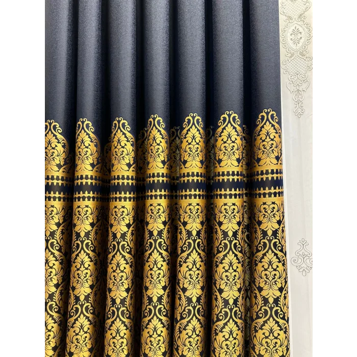 NİVEMESHOME SİDE FT632057 V- 503 LACİVERT 1/3 SIK PİLELİ FON PERDE APM