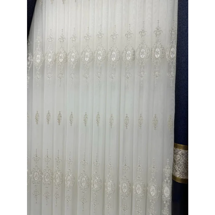 NİVEMESHOME SIERRA CORTINA DE TUL CON BORDES DE ORO DE 108 1/3 DE PIEL APILADA