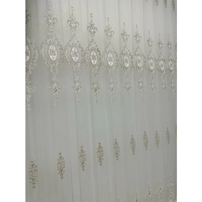 NİVEMESHOME SIERRA CORTINA DE TUL CON BORDES DE ORO DE 108 1/3 DE PIEL APILADA