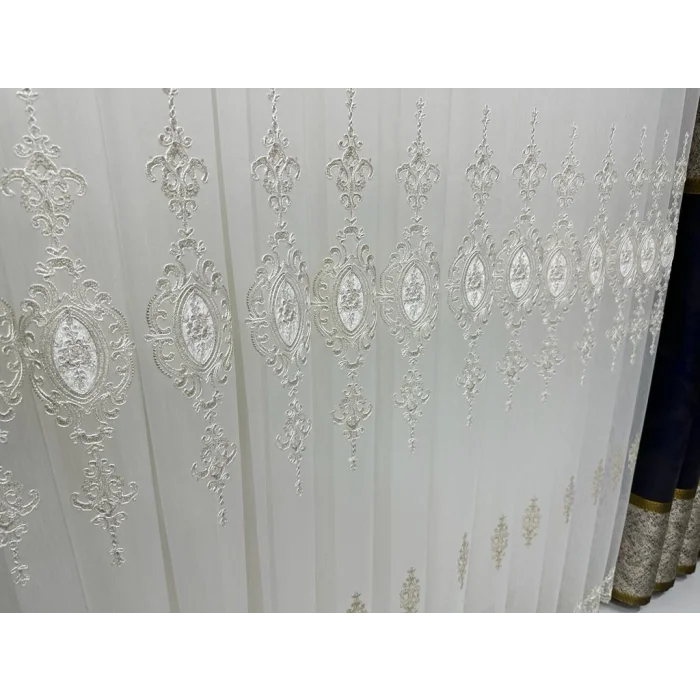 NİVEMESHOME SIERRA CORTINA DE TUL CON BORDES DE ORO DE 108 1/3 DE PIEL APILADA