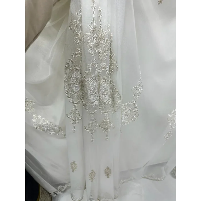 NİVEMESHOME SIERRA CORTINA DE TUL CON BORDES DE ORO DE 108 1/3 DE PIEL APILADA