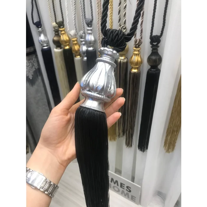 NİVEMESHOME BLACK FRINGED GRAY DEVICE CEILING ASSEMBLY BRAÇOL