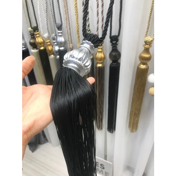 NİVEMESHOME BLACK FRINGED GRAY DEVICE CEILING ASSEMBLY BRAÇOL