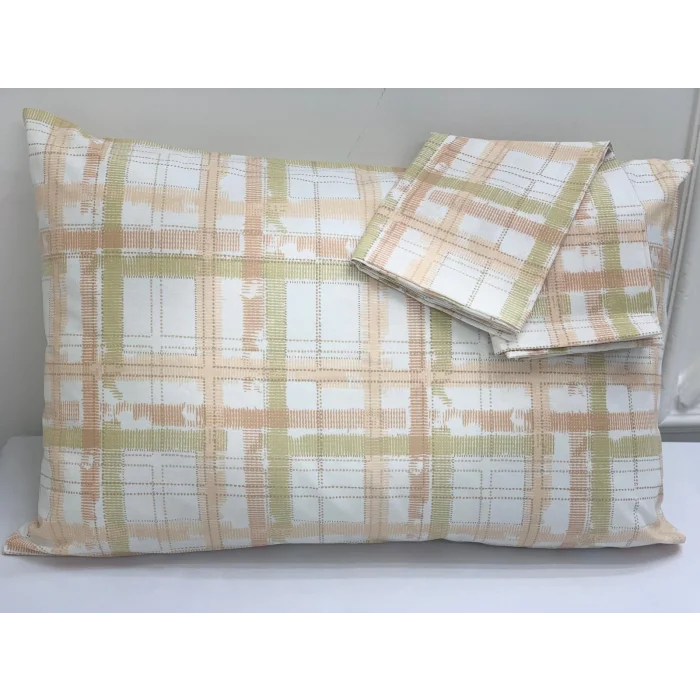 NİVEMESHOME SALMON ESTAMPADO ESCOCÉS JUEGO DE 2 FUNDA DE COJÍN CON CIERRE 50X70