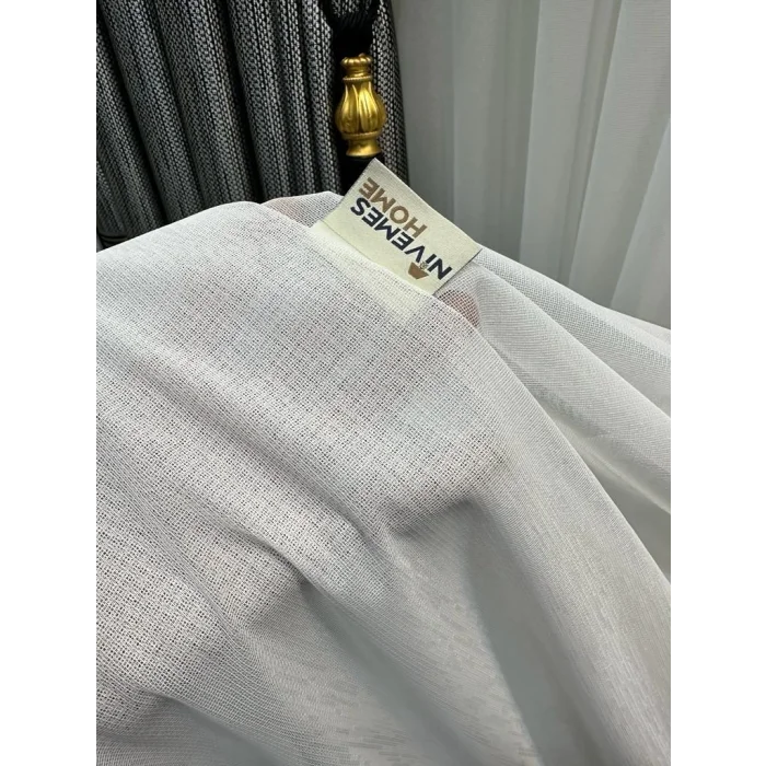 NİVEMESHOME TESLA WHITE GROUND 1/3 DENSE PILE TULLE CURTAIN APM