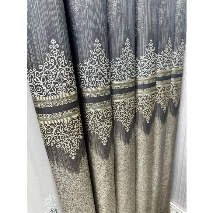 NİVEMESHOME TİTUS FJ632145 V-2548 TOPRAK  1/3 SIK PİLELİ  FON PERDE APM