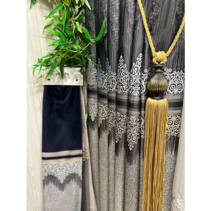 NİVEMESHOME TITUS FJ632145 V-913 NEGRO 1/3 PLISADA CORTINA TRASLÚCIDA APM