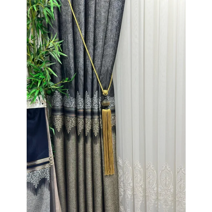 NİVEMESHOME TITUS FJ632145 V-913 NEGRO 1/3 PLISADA CORTINA TRASLÚCIDA APM