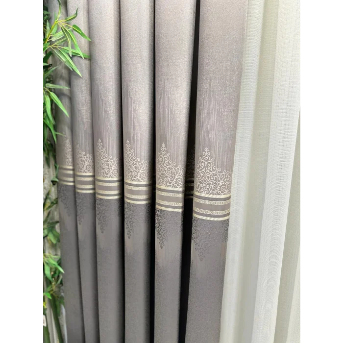 NİVEMESHOME TİTUS GÜMÜŞ FJ632145 V-5422 1/3 SIK PİLELİ FON PERDE APM