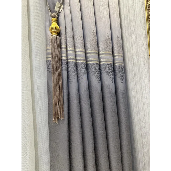 NİVEMESHOME TİTUS GÜMÜŞ FJ632145 V-5422 1/3 SIK PİLELİ FON PERDE APM