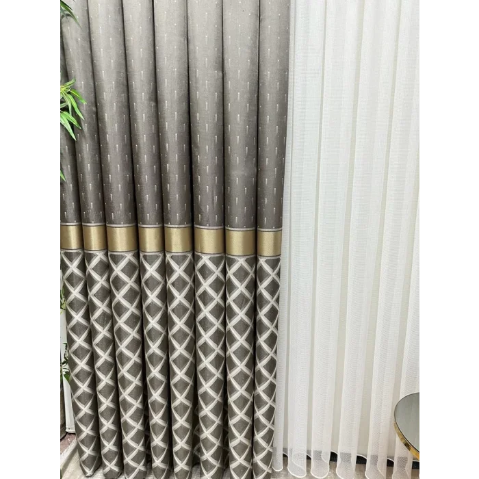 NİVEMESHOME TROYA V-5322 1/3 SIK PİLELİ FON PERDE APM