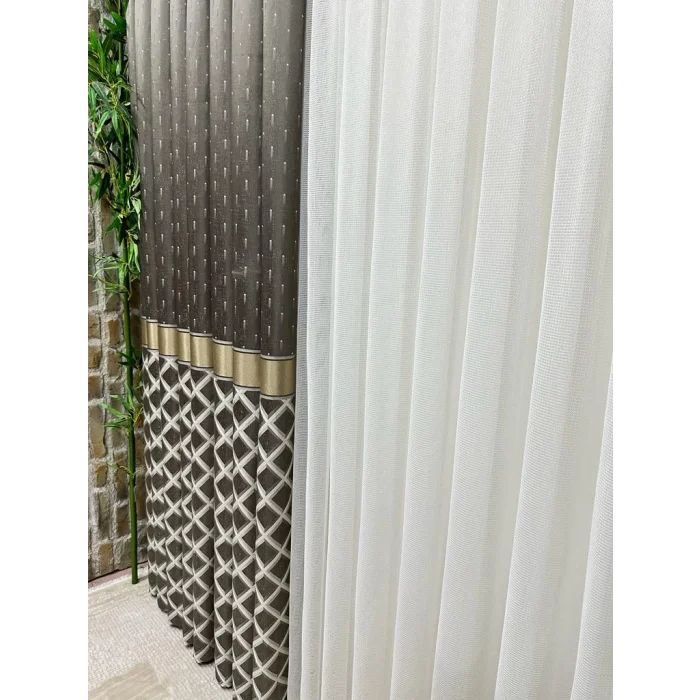 NİVEMESHOME TROYA V-5322 1/3 SIK PİLELİ FON PERDE APM