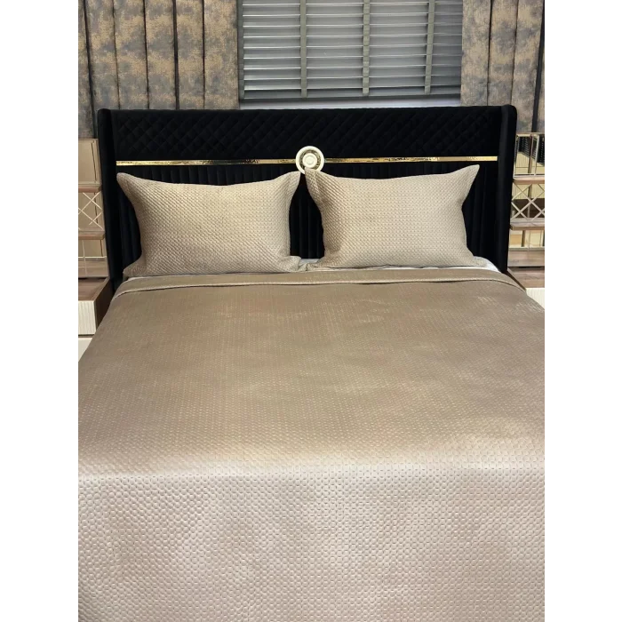 NIVEMESHOME EDREDÓN DE CAMA INDIVIDUAL 180X240 BEIGE TOSCANA