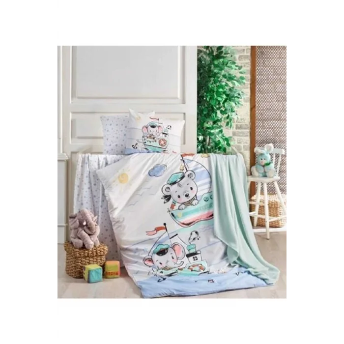 مجموعة الأطفال المحبوكة من الزجاج الملون باللون الأزرق والزجاج البامبو