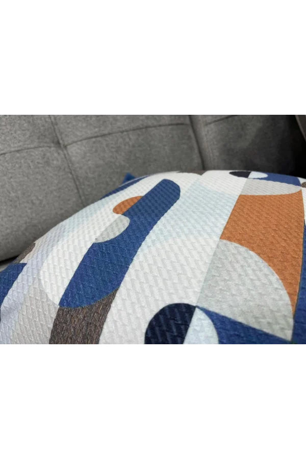 NIVEMESHOME GEOMETRİK MAVİ DESENLİ 45X45 KIRLENT KILIFI