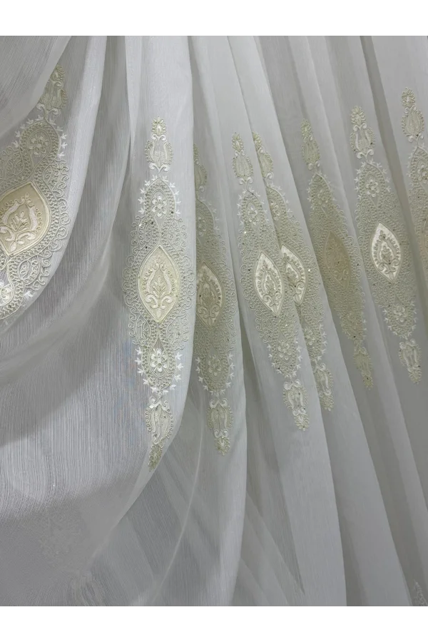 NİVEMESHOME ELİSYA 3812 ORO BRILLANTE 1/3 BORDADO CON BAMBÚ