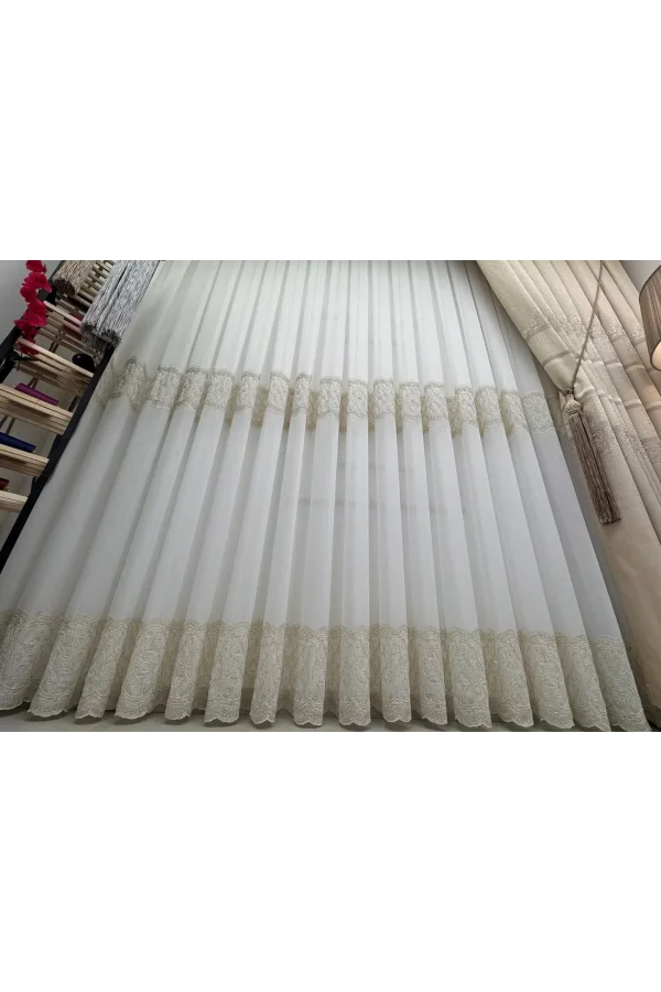 NİVEMESHOME LUMINA 7194 V2 1/3 PİLELİ BAMBU TÜL PERDE