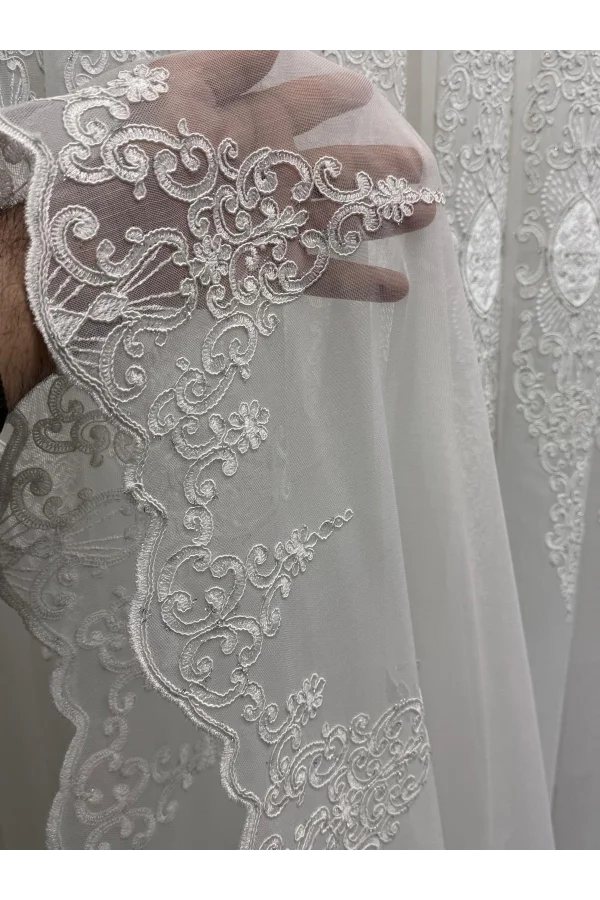 NIVEMESHOME BELYA APLİK4 PLATA 1/3 PILARES CORTINA DE BAMBÚ TÜLL