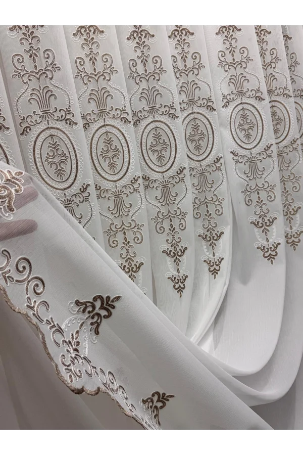 NIVEMESHOME ASPERA EKRU 1/3 PİLELİ TÜL PERDE APM