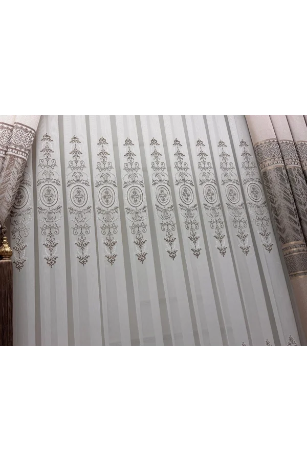 NIVEMESHOME ASPERA EKRU 1/3 PİLELİ TÜL PERDE APM