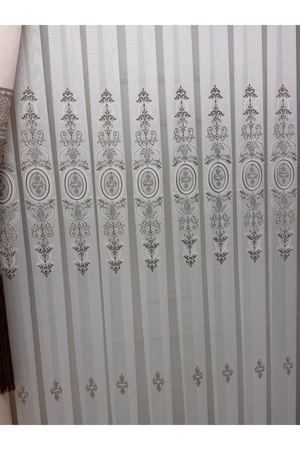 NIVEMESHOME ASPERA EKRU 1/3 PİLELİ TÜL PERDE APM