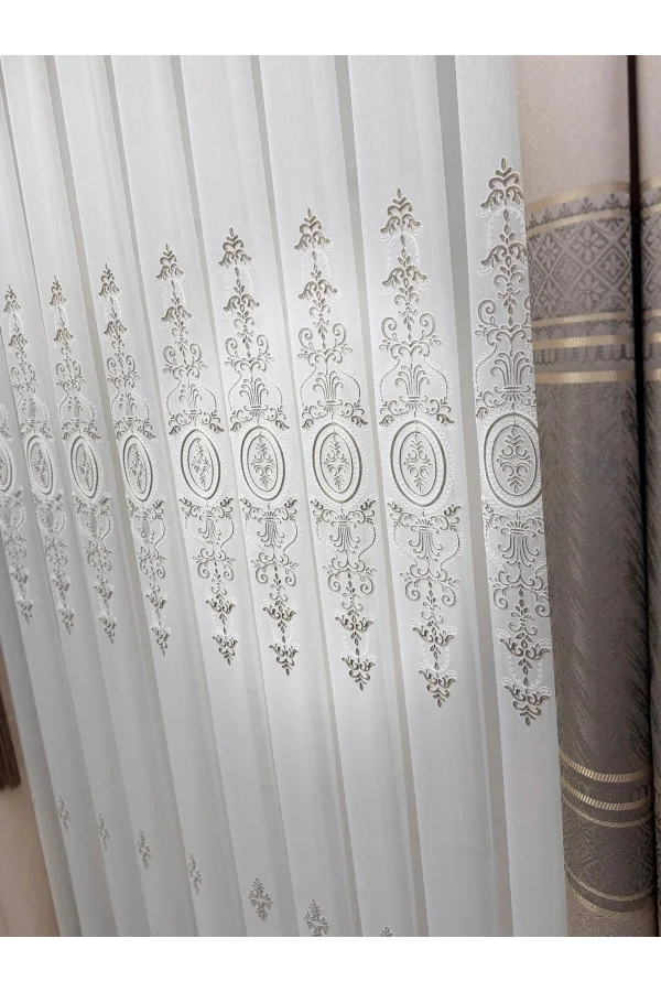 NIVEMESHOME ASPERA EKRU 1/3 PİLELİ TÜL PERDE APM