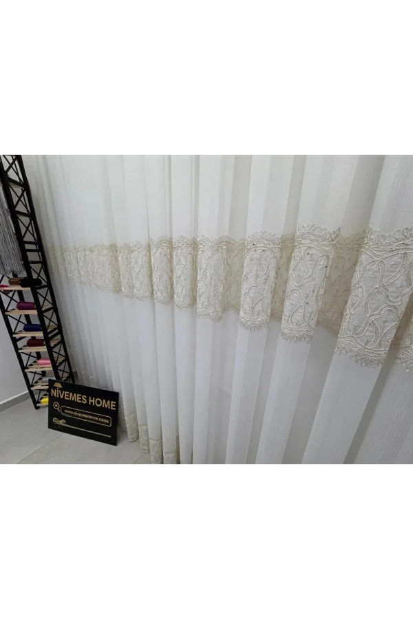 NİVEMESHOME LUMINA 7194 V2 1/3 PİLELİ BAMBU TÜL PERDE