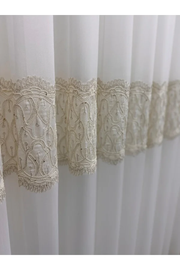 NİVEMESHOME LUMINA 7194 V2 1/3 PİLELİ BAMBU TÜL PERDE