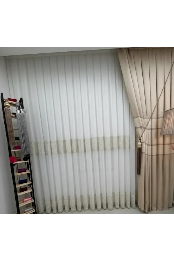 NİVEMESHOME LUMINA 7194 V2 1/3 PİLELİ BAMBU TÜL PERDE