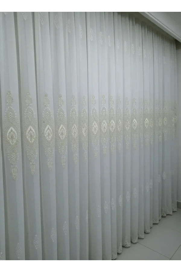 NİVEMESHOME ELİSYA 3812 GOLD IŞILTI 1/2,5 PİLELİ BAMBU TÜL PERDE