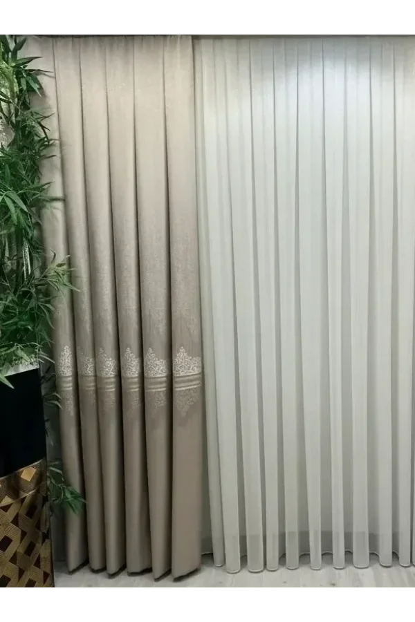 NİVEMESHOME TITUS FJ632145 V-5228 VIZON 1/3 DENSIDAD APRETADA CORTINAS DE TELA APM