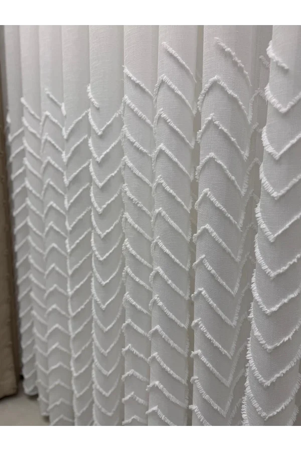 NİVEMESHOME SAREL KETEN 1/3 PİLELİ  TÜL PERDE APM