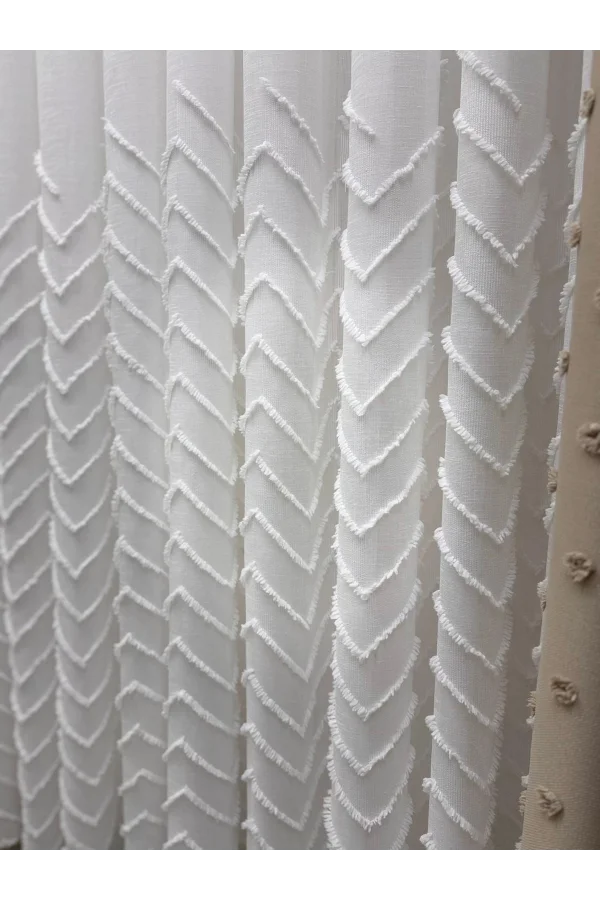 NİVEMESHOME SAREL KETEN 1/3 PİLELİ  TÜL PERDE APM