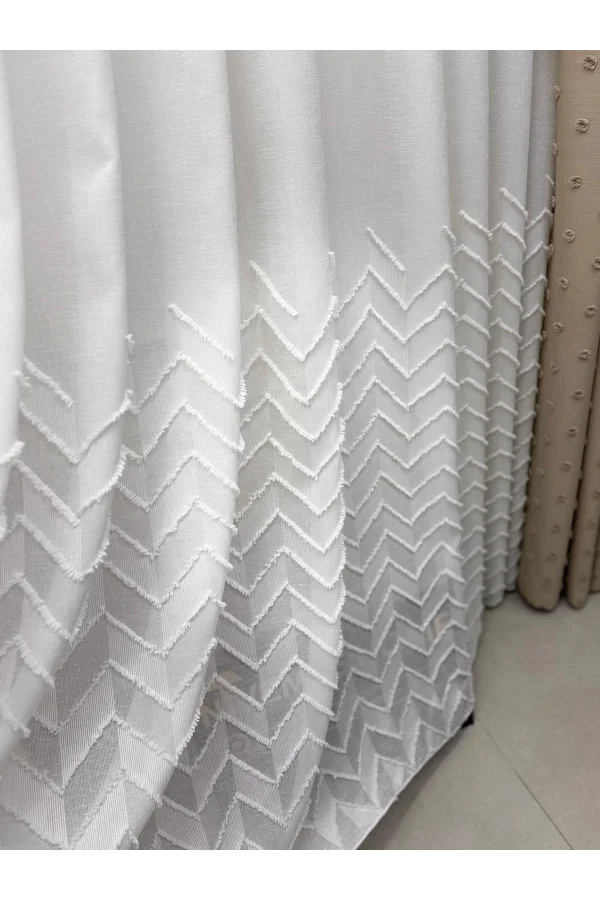 NİVEMESHOME SAREL KETEN 1/3 PİLELİ  TÜL PERDE APM