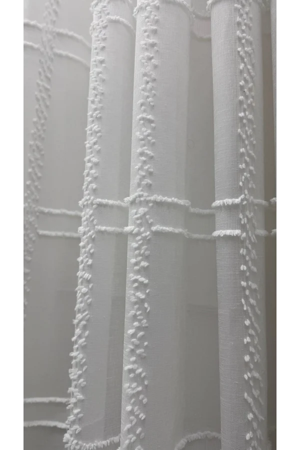 NİVEMESHOME  KONAK 1-0028 EKRU  1/3 PİLELİ TÜL PERDE