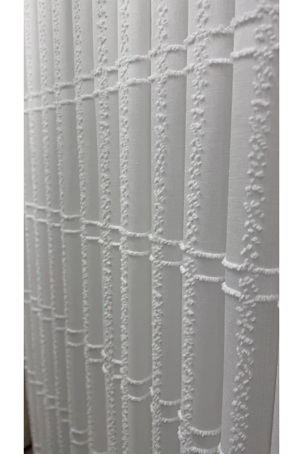 NİVEMESHOME  KONAK 1-0028 EKRU  1/3 PİLELİ TÜL PERDE