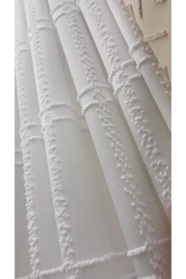 NİVEMESHOME  KONAK 1-0028 EKRU  1/3 PİLELİ TÜL PERDE