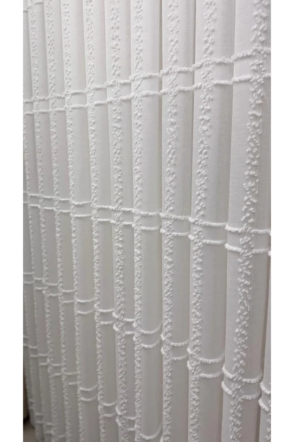 NİVEMESHOME  KONAK 1-0028 EKRU  1/3 PİLELİ TÜL PERDE