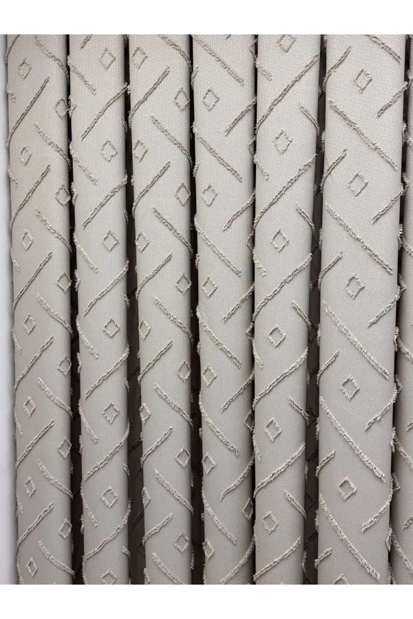 NİVEMESHOME HİSAR 3-0006 V2 BEJ 13 PİLELİ FON PERDE