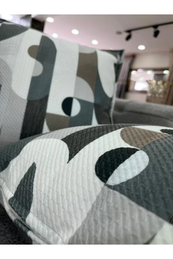 NIVEMESHOME GEOMETRISCHE ANTHRAZIT-GRÜN gemusterten 45x45 KISSENBEZUG