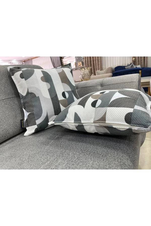 NIVEMESHOME GEOMETRISCHE ANTHRAZIT-GRÜN gemusterten 45x45 KISSENBEZUG