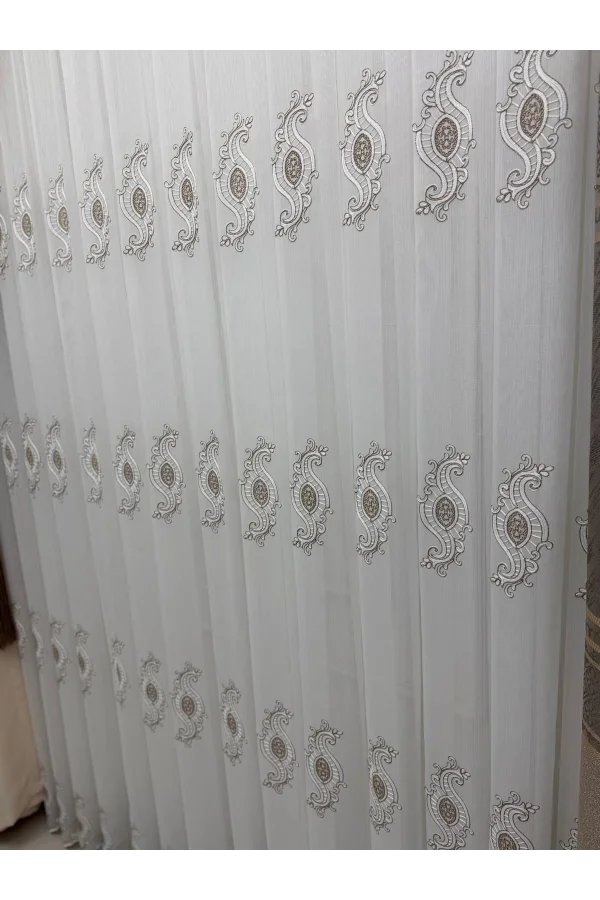 NIVEMESHOME ROYAL 4380 VISIÓN 1/2,5 CORTINA DE TUL DE BAMBÚ CON FORRO