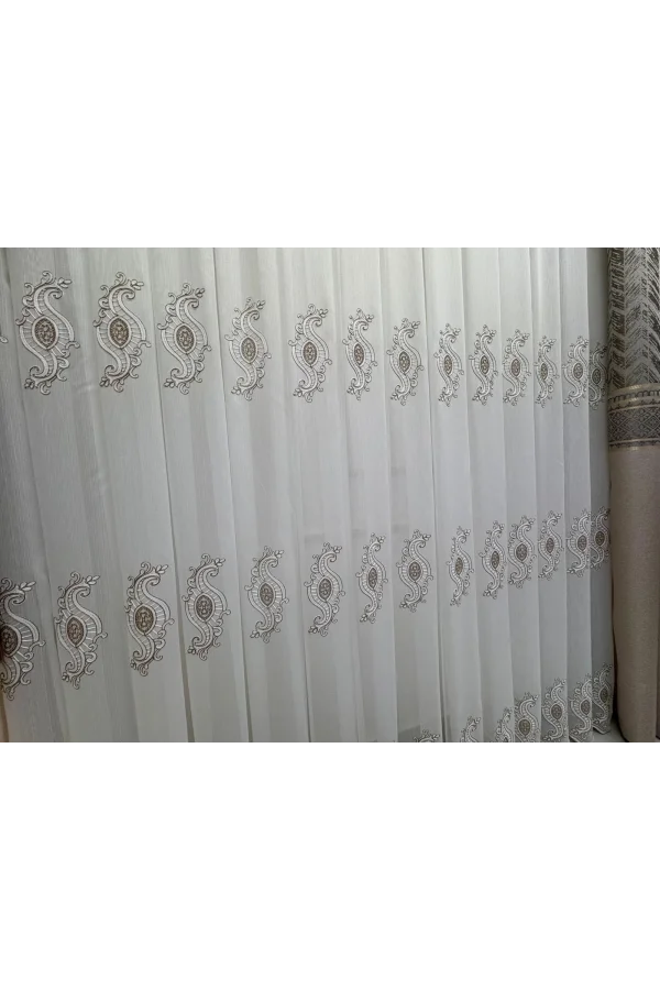 NIVEMESHOME ROYAL 4380 VISIÓN 1/2,5 CORTINA DE TUL DE BAMBÚ CON FORRO