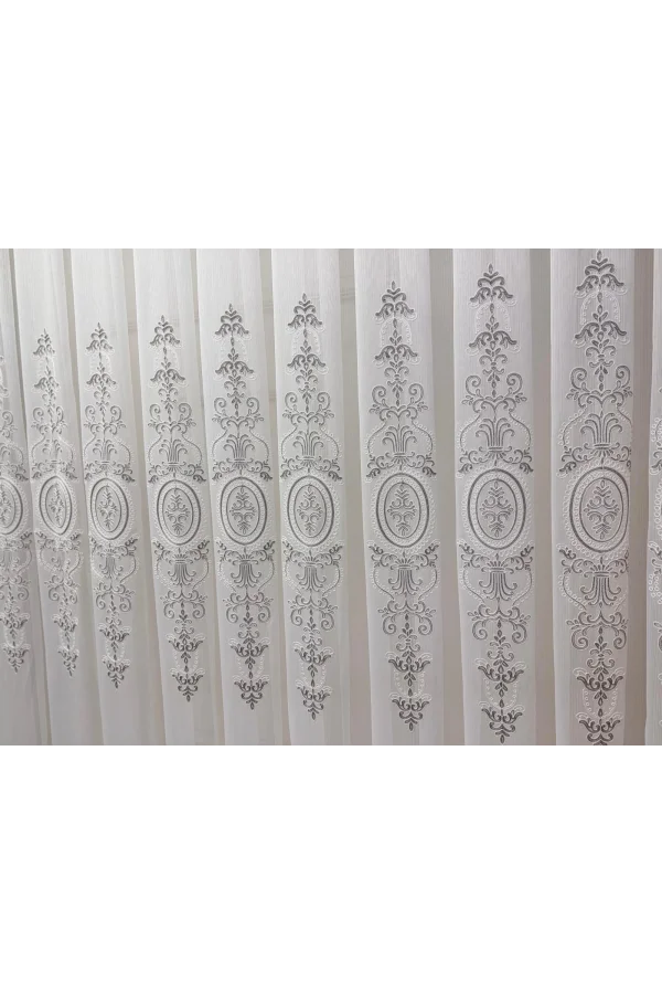 NİVEMESHOME NİSA 555 GÜMÜŞ 1/2,5  PİLELİ TÜL PERDE APM