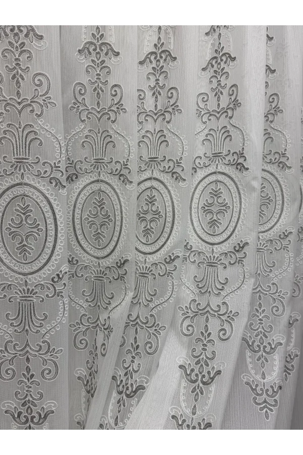 NİVEMESHOME NİSA 555 GÜMÜŞ 1/2,5  PİLELİ TÜL PERDE APM