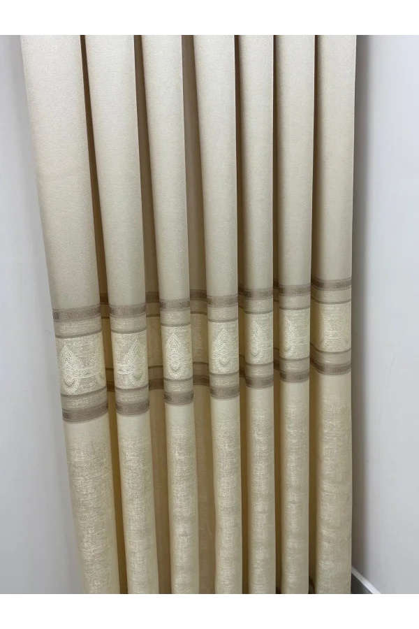 NİVEMESHOME ÜRGÜP V-115 KREM 1/3 SIK PİLE FON PERDE APM