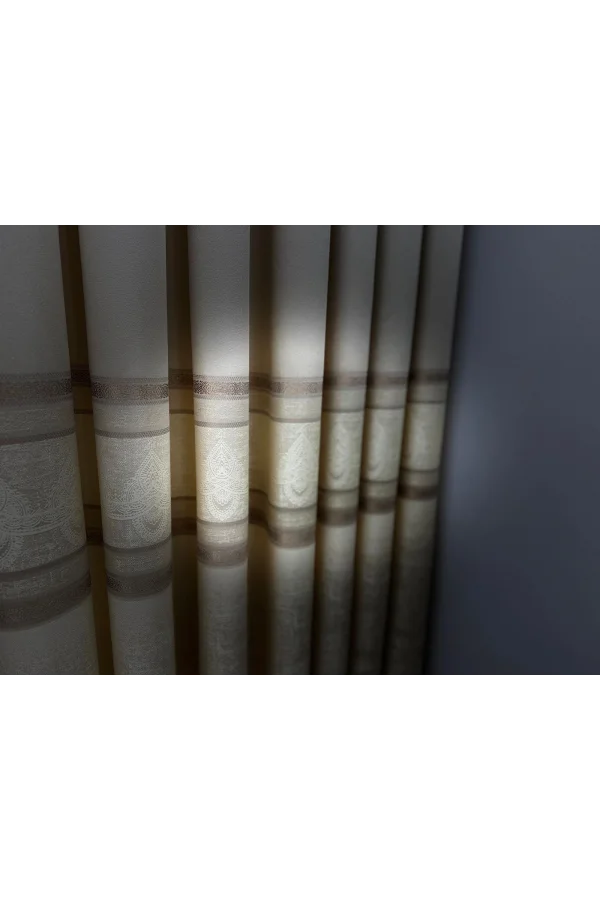 NİVEMESHOME ÜRGÜP V-115 KREM 1/3 SIK PİLE FON PERDE APM